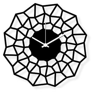 Dizajnové nástenné hodiny: Vločka - Čierne plexi 30x30 cm| atelierDSGN