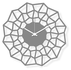Dizajnové nástenné hodiny: Vločka - Šedé plexi 30x30 cm| atelierDSGN