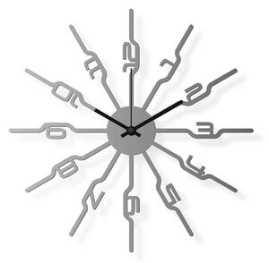 Dizajnové nástenné hodiny: Čísla - Nerezová oceľ 40x40 cm | atelierDSGN