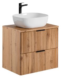 Comad Kúpeľňová skrinka s doskovým umývadlom Adel Oak 60 smile dub wotan