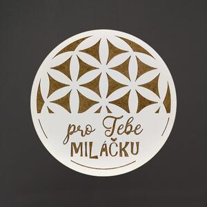 AMADEA Drevený podtácok okrúhly text "pre Teba miláčik", priemer 10,5 cm, český výrobok