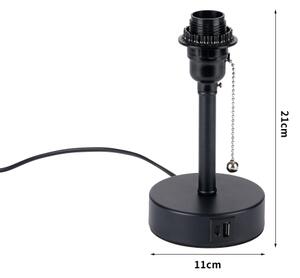 Brilagi - Stolná lampa s USB portom TABLON 1xE27/25W/230V čierna