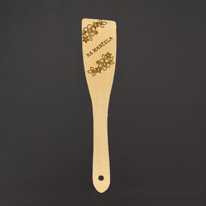 AMADEA Drevená obracačka buk text "na manžela", masívne drevo, dĺžka 30 cm, český výrobok