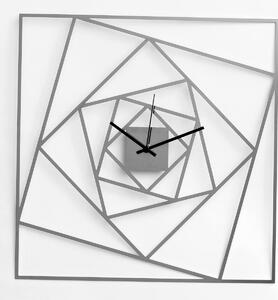 Dizajnové nástenné hodiny: Štvorce - Nerezová oceľ 38x38 cm | atelierDSGN