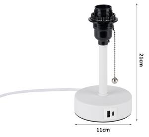 Brilagi - Stolová lampa s USB portom TABLON 1xE27/25W/230V biela