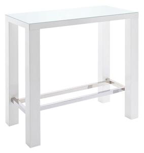 Barový stolík Jordy 120x107x60 cm (biela, strieborná)