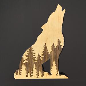 AMADEA Drevená dekorácia vlk, masívne drevo 12 x 8,7 cm, český výrobok
