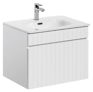 Comad Kúpeľňová skrinka s keramickým umývadlom Iconic White 60 cm - biela mat