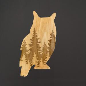 AMADEA Drevená dekorácia sova, masívne drevo 15 x 9 cm, český výrobok