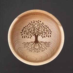 AMADEA Drevená miska strom, masívne drevo, 20 cm