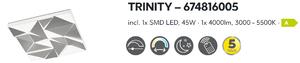 Trio TRINITY | Štvorcové stmievateľné LED svietidlo