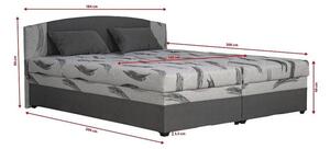 Čalúnená posteľ Kappa 180x200, sivá, vr. matracov a roštu