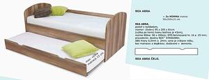 Drevona, Posteľ REA ABRA, 90, s rozkladom, dub bardolino (REA ABRA posteľ s rozkladom 90 x 200 cm)