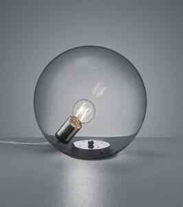 Trio MIDAS | Dizajnová guľatá stolová lampa E27 Farba: Dymové sklo