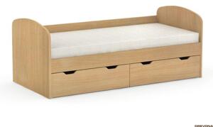 Drevona, posteľ REA GOLEM, 90, buk (REA GOLEM posteľ s 2 zásuvkami 90 x 200 cm)