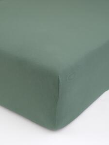 Jersey prostěradlo s elastanem 120 × 200 cm – olivové