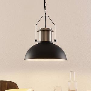 Lindby Freitjof závesná lampa čierna/niklová matná, Čierna, Obývacia izba / jedáleň, kov, Industriálny dizajn, Závesné svietidlo