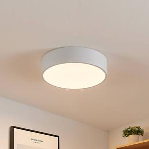 Lindby LED stropné svietidlo Simera, Ø 30 cm, biela, kov, Biela / opálová, Obývacia izba / jedáleň, Plast, Moderný, Závesné svietidlo