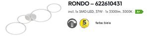 Trio RONDO| Stmievateľné stropné LED svietidlo Farba: Čierna