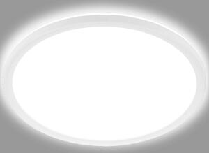 Stropné svietidlo LED Slim, okrúhle, 29,3 cm, Biela / opálová, Chodba, Plast, Moderný, Závesné svietidlo