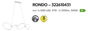 Trio RONDO| Stmievateľné závesné LED svietidlo Farba: Biela