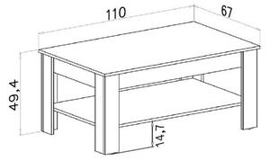 Konferenčný stolík Nive - obdĺžnik (beton jasný)