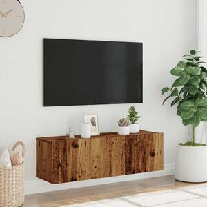 Nástenná TV skrinka staré drevo 100x30x30 cm kompozitné drevo