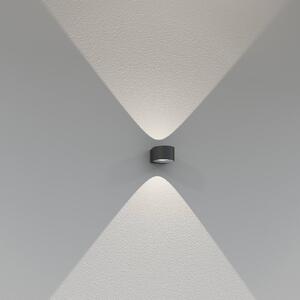 LED vonkajšie nástenné svietidlo CMD 9029 so sklenenými šošovkami, Čierna, Hliník, Moderný, Nástenné svietidlo