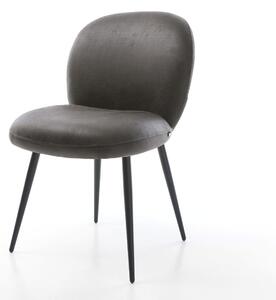 DELIFE Jedálenská stolička Nube-Flex mikrovlákno antracitová vintage 4-nohá zúžená čierna vrecková pružina