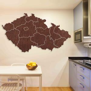 Drevená nástenná mapa Česká republika | 14 dielikov: Prírodná preglejka - Topoľ natural 40 x 70 cm 4180-65511 M002