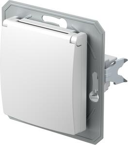 TEM VE41 | Zásuvka s krytom Farba: Polárna biela + priesvitný kryt