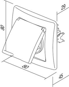 TEM VE41 | Zásuvka s krytom a rámikom Farba: Biely duroplast