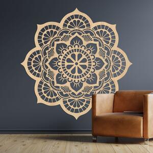 Drevený obraz na stenu mandala s motívom lotosový kvet | LOTOIS: HDF - Javor 20 cm 4523-98790 HDF0204