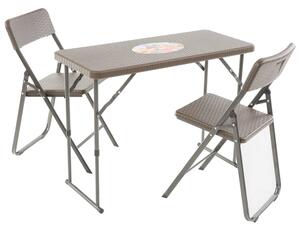 Súprava nábytku z technorattanu 2 x stolička + stôl Catering Wenge PATIO