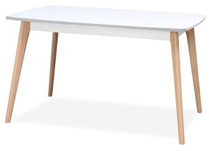 Jedálenský stôl Endever 130x76x85 cm (biela, buk)