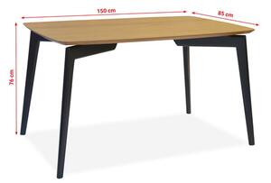 Jedálenský stôl Ronin 150x76x85 cm (buk, čierna)