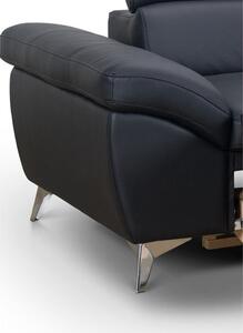 Kožená sedačka rozkladacia Barx pravý roh čierna