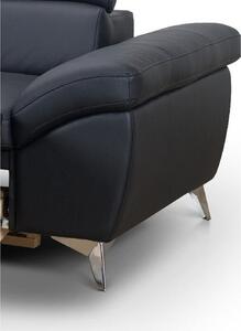 Kožená sedačka rozkladacia Barx ľavy roh čierna
