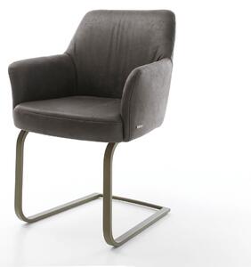 DELIFE Jedálenská stolička Xana-Flex s opierkami mikrovlákno antracit vintage jedálenská stolička plochý efektový povrch titán vrecková pružina