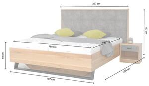 Masívna posteľ Leon 180x200, dub, vrátane matraca