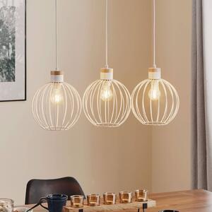 Závesná lampa Barbado, troj-plameňová v bielej
