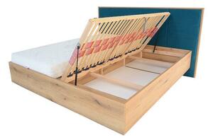 Drevená posteľ Leticia 180x200, dub, vrátane matraca