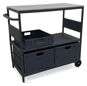 Ratanový servírovací stolík