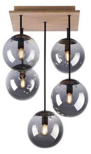 JUST LIGHT. 11395-79 - Luster na tyči WIDOW 5xE14/25W/230V dub