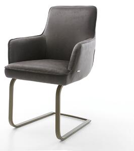 DELIFE Jedálenská stolička Heira-Flex s opierkami mikrovlákno antracit vintage jedálenská stolička plochý efektový povrch titán vrecková pružina