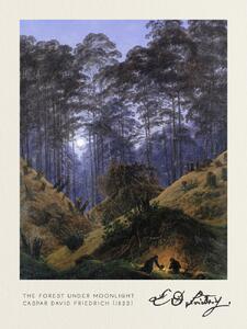 Umelecká tlač The Forest under Moonlight (Vintage Fantasy Landscape) - Casper David Friedrich, (30 x 40 cm)