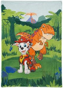 Detská coral fleece deka Labková patrola – Paw Patrol - motív Marshall a dinosaurus - 130x170 cm