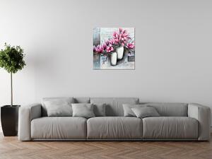 Gario Obraz na plátne Ružové magnólie vo váze Veľkosť: 30 x 20 cm