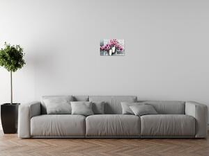 Gario Obraz na plátne Ružové magnólie vo váze Veľkosť: 50 x 50 cm