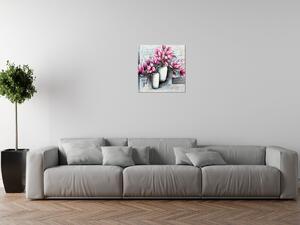 Gario Obraz na plátne Ružové magnólie vo váze Veľkosť: 20 x 30 cm